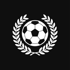 Obraz premium Soccer ball laurel wreath sports emblem