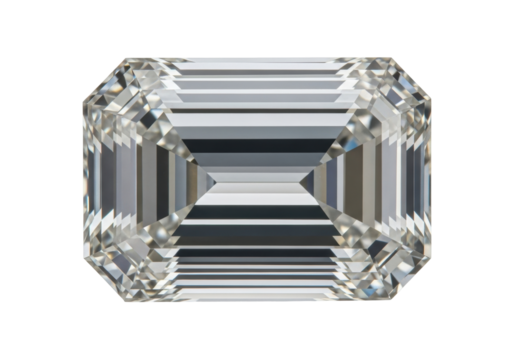 Isolated emerald cut gemstone radiates light, ready for jewelry crafting or luxury design