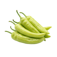 Pile Of Fresh Light Green Chili Peppers