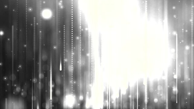 Dynamic silver glitter background with radiant light streams perfect for elegant events, futuristic designs, or mesmerizing motion graphics projects