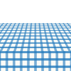 Simple Blue and White Gingham Checked Tablecloth Mockup Graphic Element