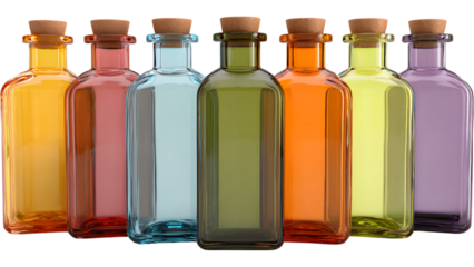 Set of  colorful bottles