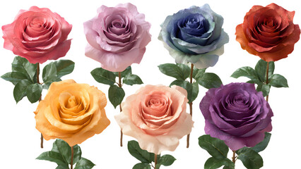 Fototapeta premium Set of colorful roses