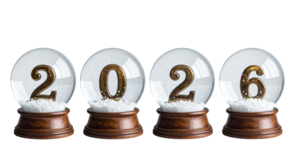 Snow Globe 2026 Holiday Scene Miniature transparent background png