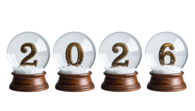 Snow Globe 2026 Holiday Scene Miniature transparent background png