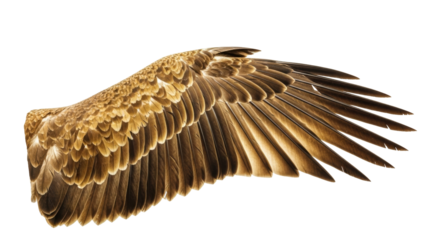 Isolated Bird's Wing Texture Detail, Feathers in Warm Brown Color, Wildlife Specimen