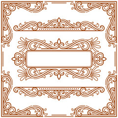 Set of vintage ornate frame vector.