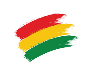 Obraz premium Abstract red yellow green brushstroke art