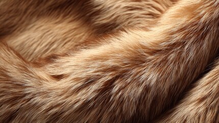 Fototapeta premium Close up view of luxurious soft light brown animal fur with subtle variations in color and texture