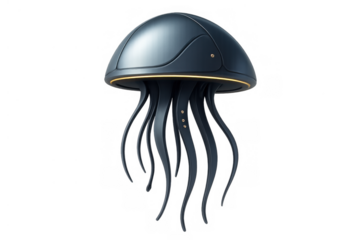 Robotic jellyfish floating, a futuristic sci-fi drone for underwater exploration and advanced technology concepts