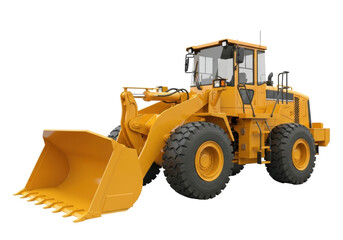 Fototapeta premium Isolated front loader vehicle for industrial construction and earthmoving works equipment
