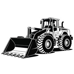 Fototapeta premium Vector art of a robust front-end loader