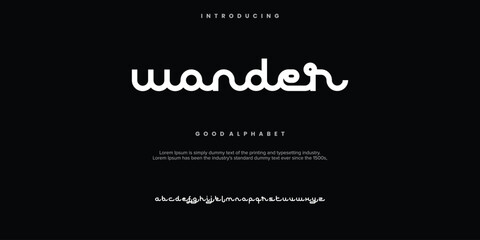 Wonder Abstract Fashion font alphabet. Minimal modern urban fonts for logo, brand etc. Typography typeface . vector illustration