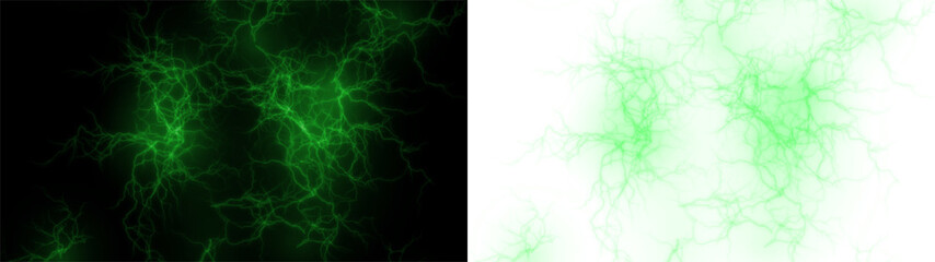 PNG green lightning overlay with transparent background