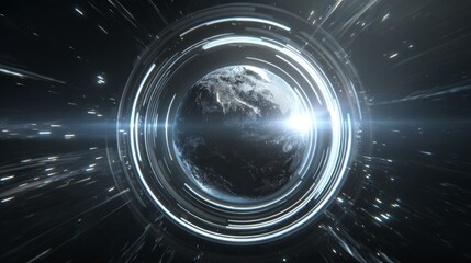 Digital Earth Interface with Data Visualization Overlay