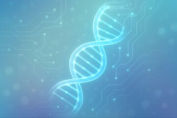 Futuristic Virtual Background With Glowing DNA And Neon Circuits 