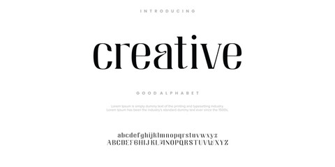 Creative Abstract Fashion font alphabet. Minimal modern urban fonts for logo, brand etc. Typography typeface vector illustration