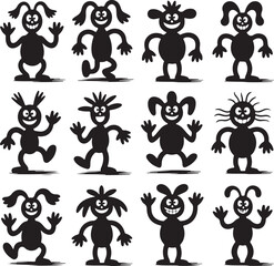 Abstract geometric pattern with vibrant color accents and a distinctive silhouette element