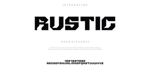 Rustic Abstract Fashion font alphabet. Minimal modern urban fonts for logo, brand etc. Typography typeface . vector illustration