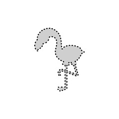 Obraz premium Grey dotted flamingo illustration for kids educational and graphic projects