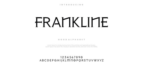Frankline Abstract Fashion font alphabet. Minimal modern urban fonts for logo, brand etc. Typography typeface vector illustration