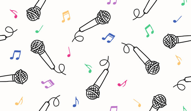 Cute karaoke pattern background vector design