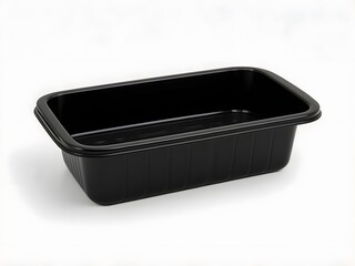 Sleek black container for food storage, meal prep, or takeout packaging, offering a modern and professional solution for culinary businesses and catering services