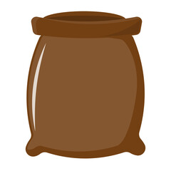 Simple Cartoon Brown Empty Sack or Bag Illustration