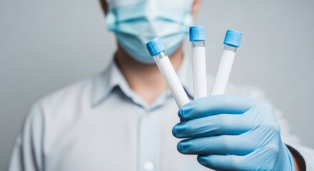 Medical professional holding test tubes