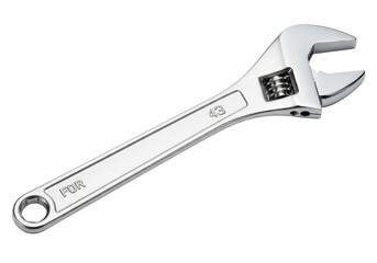 Isolated adjustable wrench gleaming, a durable tool for tightening fasteners and loosening nuts