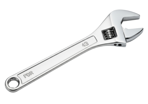 Isolated adjustable wrench gleaming, a durable tool for tightening fasteners and loosening nuts
