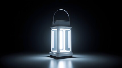Modern lantern casting a soft glow in the dark, perfect for atmospheric visuals and product mockups, adding a touch of minimalist elegance to your designs