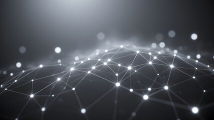 Stunning network connection with glowing nodes and intricate lines, perfect for technology, science, and business innovation projects