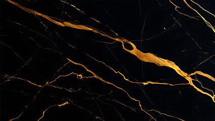 Elegant black marble texture with golden veins abstract background