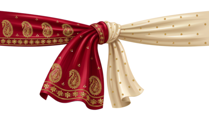 Traditional indian wedding knot ceremony fabric vector illustration