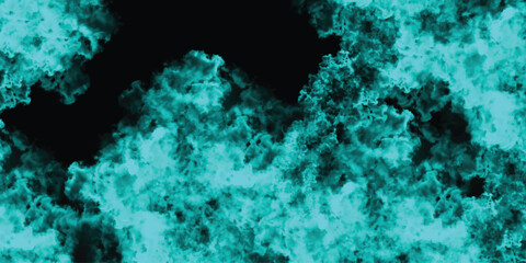 Abstract Teal Cyan Organic Texture Background with Dark Black Negative Space and Textured Cloud-like Patterns