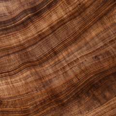 Detailed Close-Up of Rich Brown Wood Grain Texture with Natural Wavy Patterns, Abstract Background for Design and Decoration, High Resolution