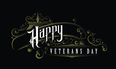HAPPY VETERANS DAY lettering custom style design