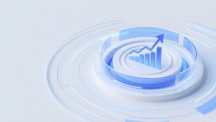 Blue and white color digital vortex chart arrow futuristic tech vibe