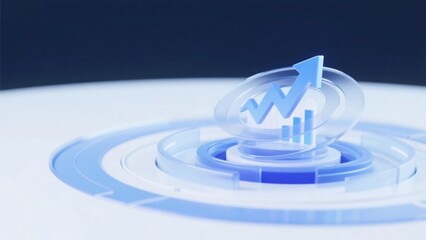 Blue and white color digital vortex chart arrow futuristic tech vibe