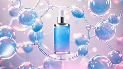 Transparent molecule of irregular round shape in pink