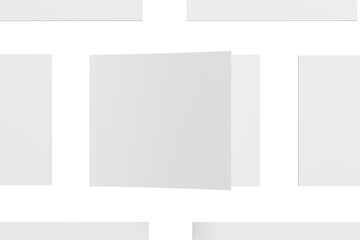 US Letter Landscape Magazine White Blank 3D Rendering Transparent Background Mockup PNG