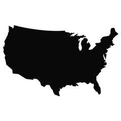 United states of america map silhouette isolated graphic asset