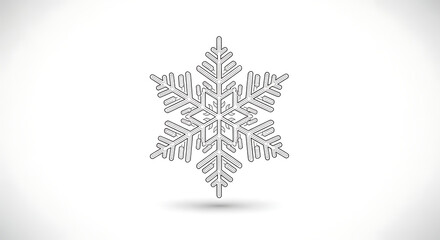 A detailed and intricate six-pointed snowflake illustration on a white background, symbolizing winter and cold weather