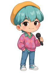 Rock-Handsome Anime Male Group – Six Characters Digital Illustration © Nana