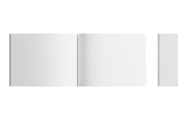 US Letter Landscape Magazine White Blank 3D Rendering Transparent Background Mockup PNG