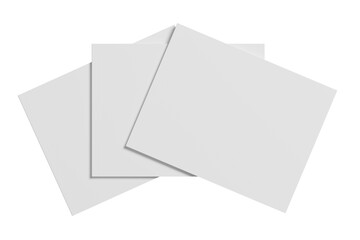 US Letter Landscape Magazine White Blank 3D Rendering Transparent Background Mockup PNG