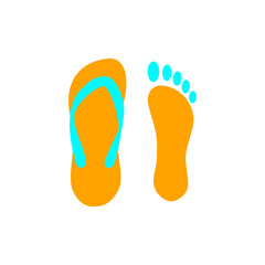 Sandal and Foot Icon or Logo Design