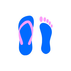 Sandal and Foot Icon or Logo Design
