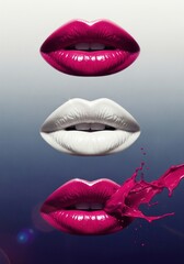 Lips makeup beauty concept for lipstick and lip gloss product photography and creative advertisement